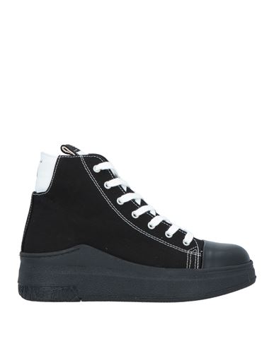 Cinzia Araia Woman Sneakers Black Size 8 Textile Fibers, Soft Leather