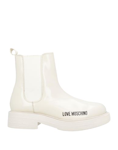 Shop Love Moschino Woman Ankle Boots Cream Size 8 Soft Leather In White