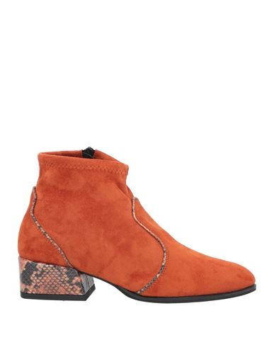 Nr Rapisardi Woman Ankle Boots Brick Red Size 6 Textile Fibers