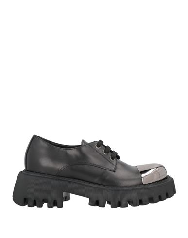 Loriblu Woman Lace-up Shoes Black Size 11 Calfskin