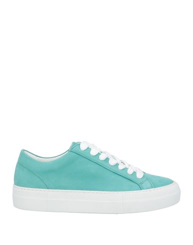 Fedeli Woman Sneakers Turquoise Size 7 Soft Leather In Blue