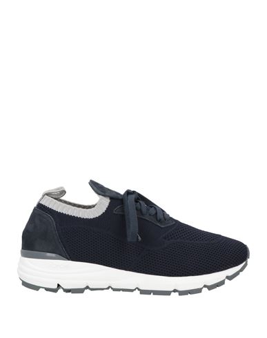 Andrea Ventura Firenze Man Sneakers Navy Blue Size 9.5 Soft Leather, Textile Fibers