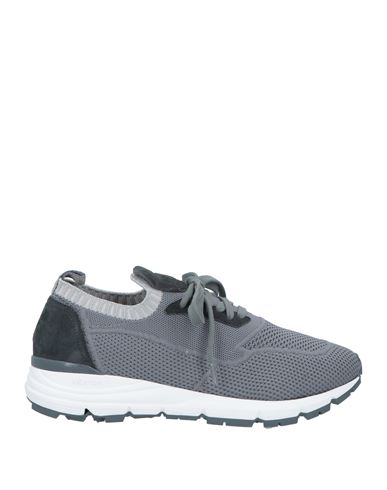Andrea Ventura Firenze Man Sneakers Grey Size 10 Soft Leather, Textile Fibers