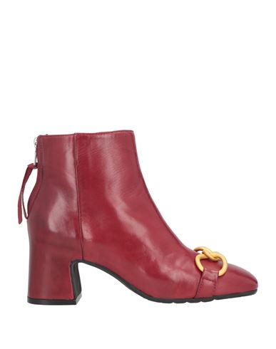 Mara Bini Woman Ankle Boots Brick Red Size 6 Soft Leather