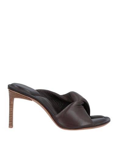 Jacquemus Woman Sandals Dark Brown Size 6 Soft Leather