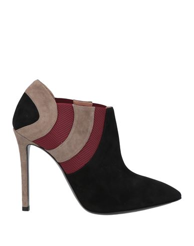Pollini Woman Ankle Boots Black Size 6.5 Soft Leather, Textile Fibers
