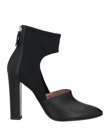 Pollini Woman Ankle Boots Black Size 10 Soft Leather, Textile Fibers