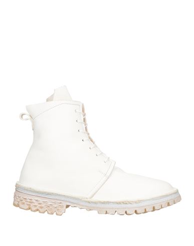 Moma Woman Ankle Boots White Size 7.5 Leather, Shearling