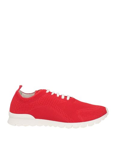 Shop Kiton Man Sneakers Red Size 8.5 Textile Fibers