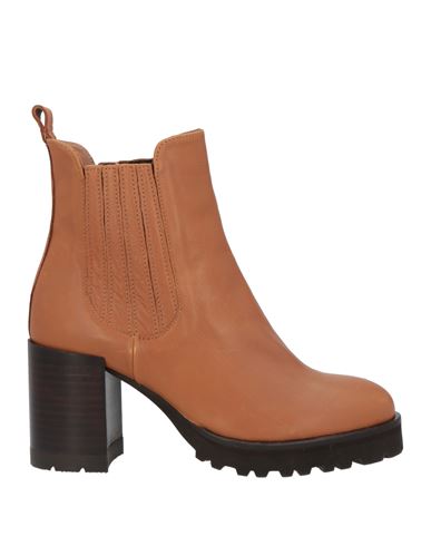 Karida Woman Ankle Boots Tan Size 7 Calfskin In Brown