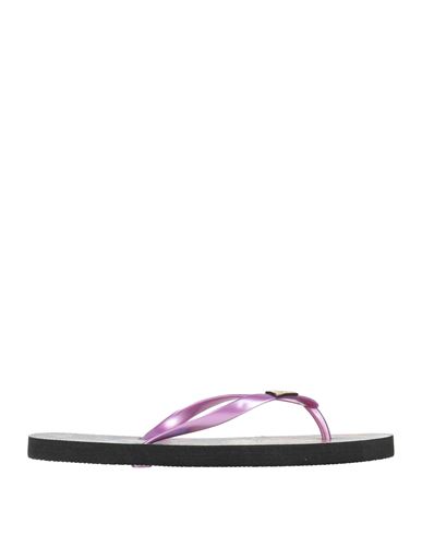 Cavalli Class Woman Toe Strap Sandals Mauve Size 10 Rubber In Purple