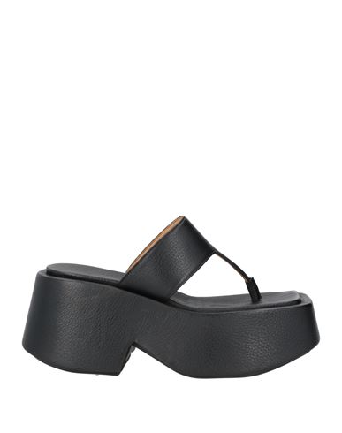 Shop Marsèll Woman Thong Sandal Black Size 8 Soft Leather