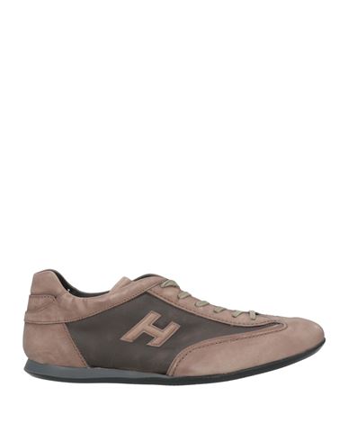 Shop Hogan Man Sneakers Dove Grey Size 9 Soft Leather, Textile Fibers