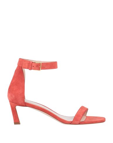 Stuart Weitzman Woman Sandals Coral Size 9.5 Soft Leather In Red