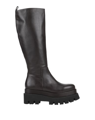 Paloma Barceló Woman Knee Boots Black Size 8 Soft Leather In Brown