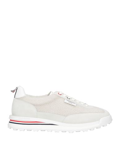THOM BROWNE THOM BROWNE MAN SNEAKERS OFF WHITE SIZE 8 SOFT LEATHER, SHEARLING