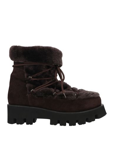 Paloma Barceló Woman Ankle Boots Dark Brown Size 8 Shearling