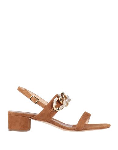 Le Capresi Woman Sandals Camel Size 10 Soft Leather In Beige