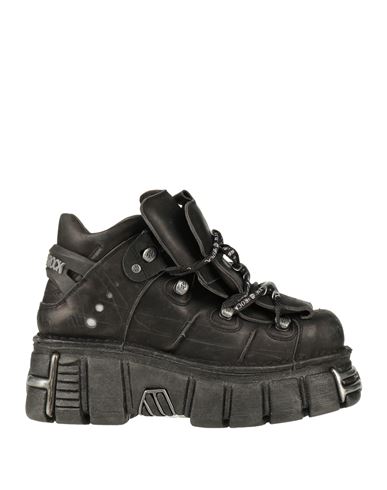 New Rock Woman Sneakers Black Size 12 Bovine Leather