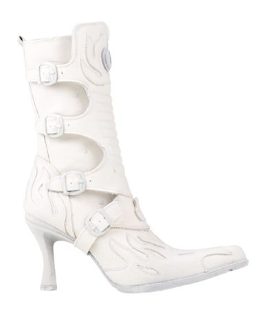 New Rock Woman Ankle Boots White Size 10 Soft Leather