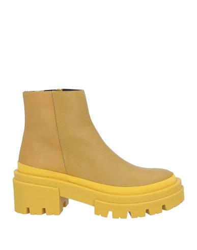 Shop Eqüitare Equitare Woman Ankle Boots Mustard Size 8 Soft Leather In Yellow