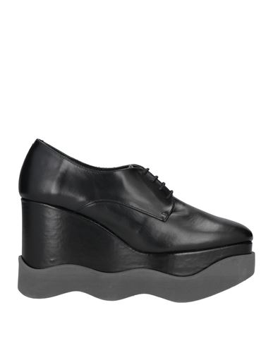 Paloma Barceló Woman Lace-up Shoes Black Size 10 Soft Leather