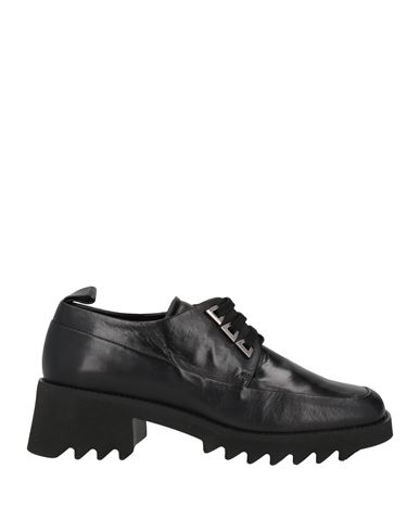 Pas De Rouge Woman Lace-up Shoes Black Size 10 Soft Leather