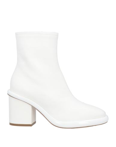 Dries Van Noten Woman Ankle Boots White Size 8.5 Soft Leather