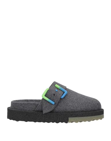 Off-white Man Mules & Clogs Lead Size 8 Textile Fibers In Grey