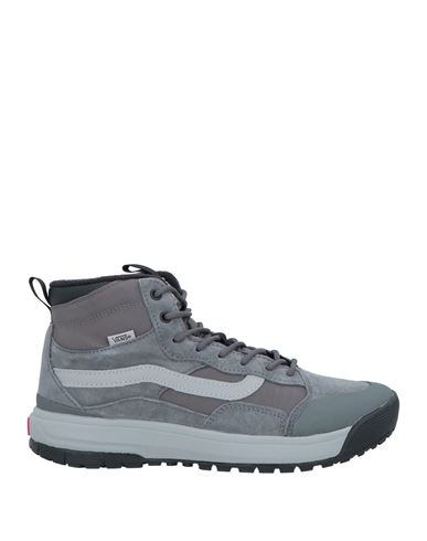 Vans Man Sneakers Grey Size 8.5 Soft Leather, Textile Fibers