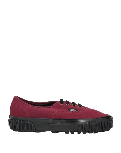 Vans Woman Sneakers Burgundy Size 9 Soft Leather In Red
