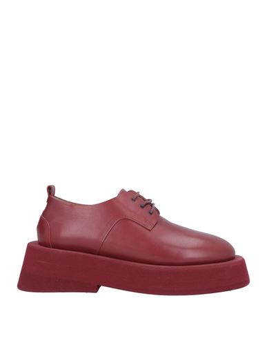 Marsèll Woman Lace-up Shoes Burgundy Size 6.5 Soft Leather In Red