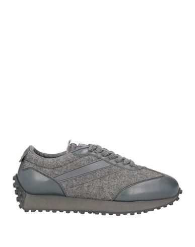 Doucal's Man Sneakers Lead Size 8 Soft Leather, Textile Fibers In Grey