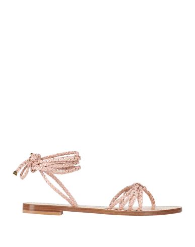 Emanuela Caruso Capri Woman Toe Strap Sandals Pastel Pink Size 8.5 Soft Leather