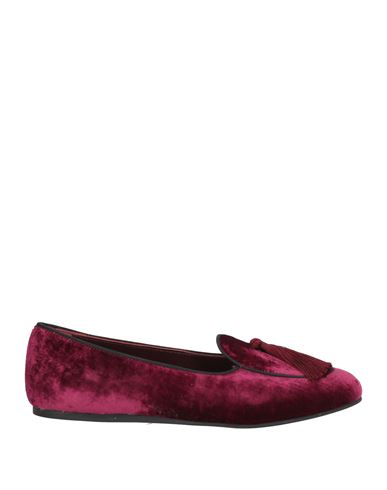 Charles Philip Milano Woman Loafers Burgundy Size 11 Textile Fibers In Red
