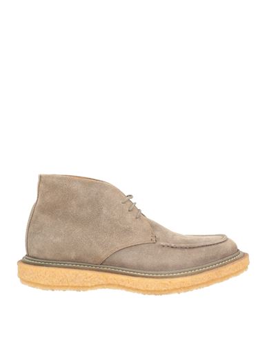 Officine Creative Italia Man Ankle Boots Khaki Size 7 Soft Leather In Beige