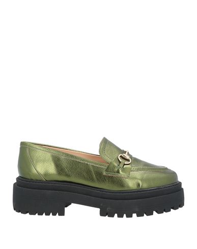 Cecconello Woman Loafers Military Green Size 9 Textile Fibers