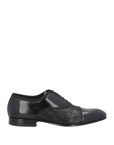 Giovanni Conti Man Lace-up Shoes Black Size 7 Soft Leather, Textile Fibers