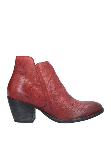 Oroscuro Woman Ankle Boots Rust Size 11 Calfskin In Red