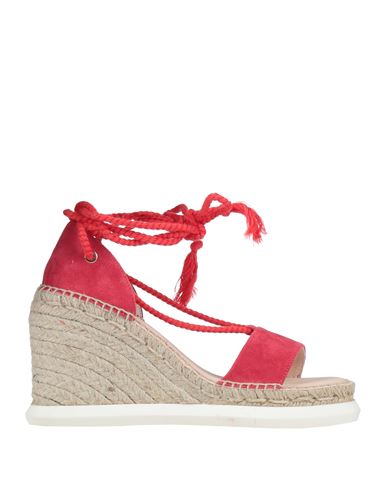 Fabi Woman Espadrilles Coral Size 10 Soft Leather In Red