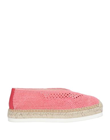 Fabi Woman Espadrilles Coral Size 8 Textile Fibers, Soft Leather In Red
