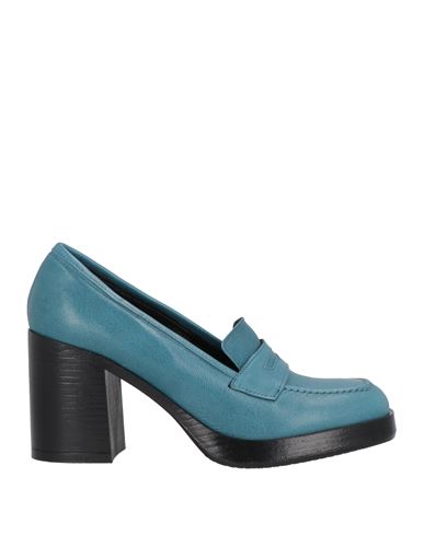 Oroscuro Woman Loafers Turquoise Size 11 Calfskin In Blue