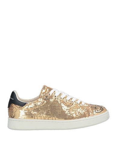 Moaconcept Woman Sneakers Gold Size 7.5 Soft Leather, Textile Fibers