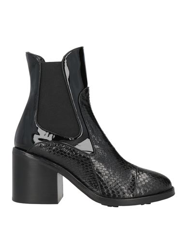 Fabrizio Viti Woman Ankle Boots Black Size 6.5 Soft Leather, Elastic Fibres