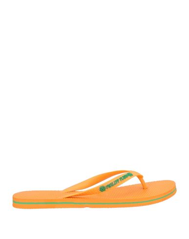 Philipp Plein Man Toe Strap Sandals Orange Size 7-8 Plastic