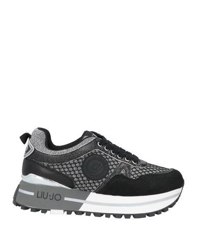 Liu •jo Woman Sneakers Black Size 8 Textile Fibers, Soft Leather