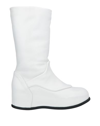 Malloni Woman Knee Boots Off White Size 9 Soft Leather