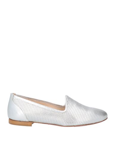 Roberto Della Croce Woman Loafers White Size 6.5 Soft Leather In Silver