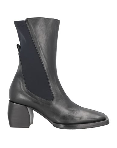 Ixos Woman Ankle boots Black Size 10 Soft Leather, Textile fibers