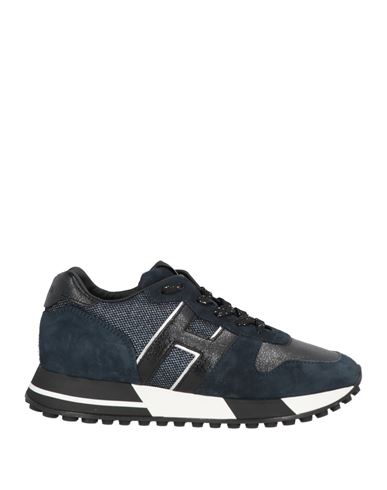 Hogan Woman Sneakers Navy Blue Size 6.5 Soft Leather, Textile Fibers